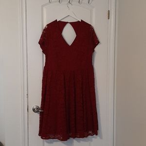 Torrid red lace overlay dress